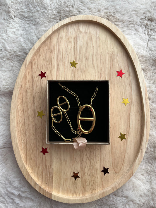 Coffret de Noël SAUTOIR HOANA acier inoxydable argenté ou doré