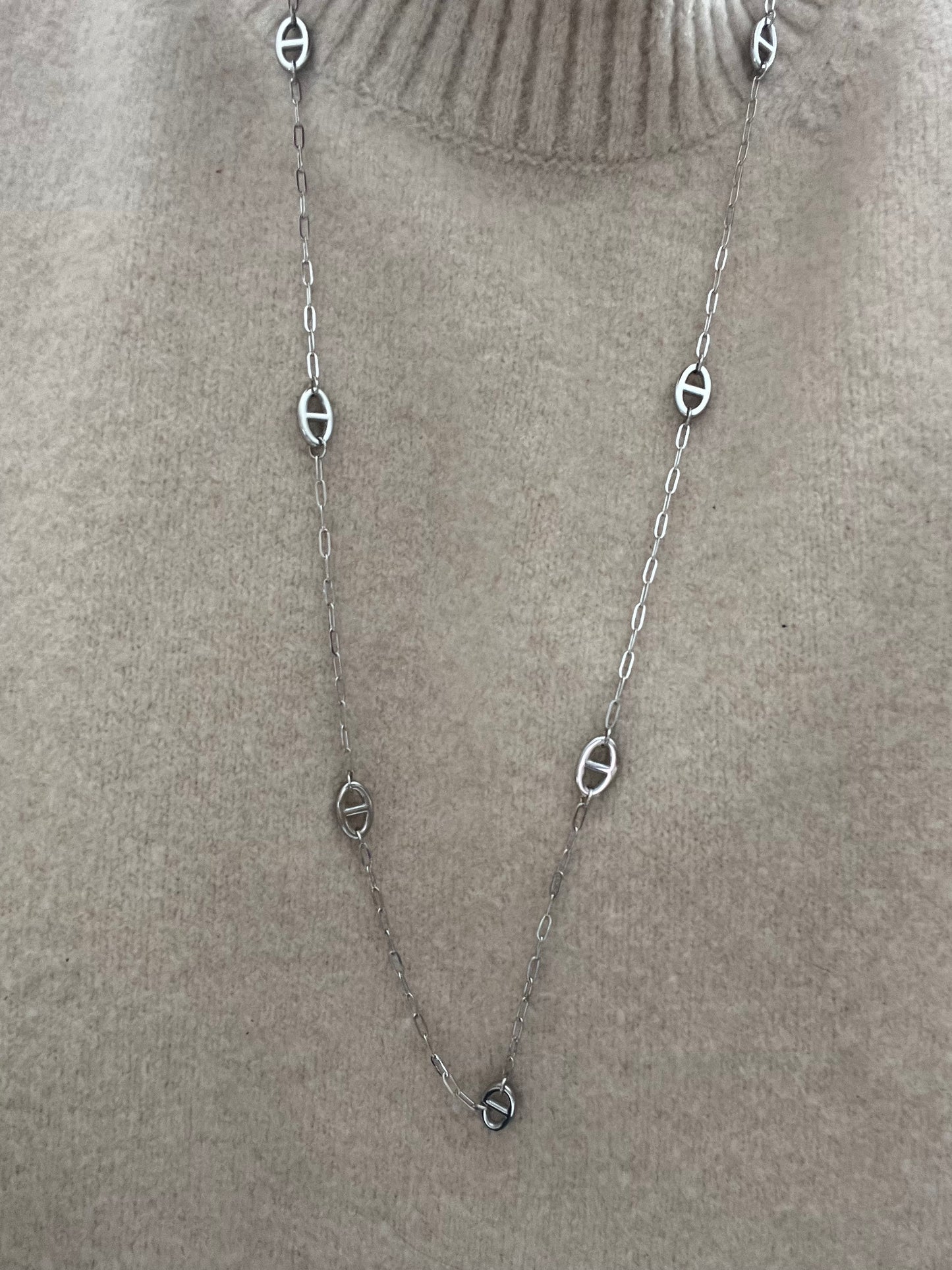 Sautoir TÉLIA acier inoxydable argenté doré