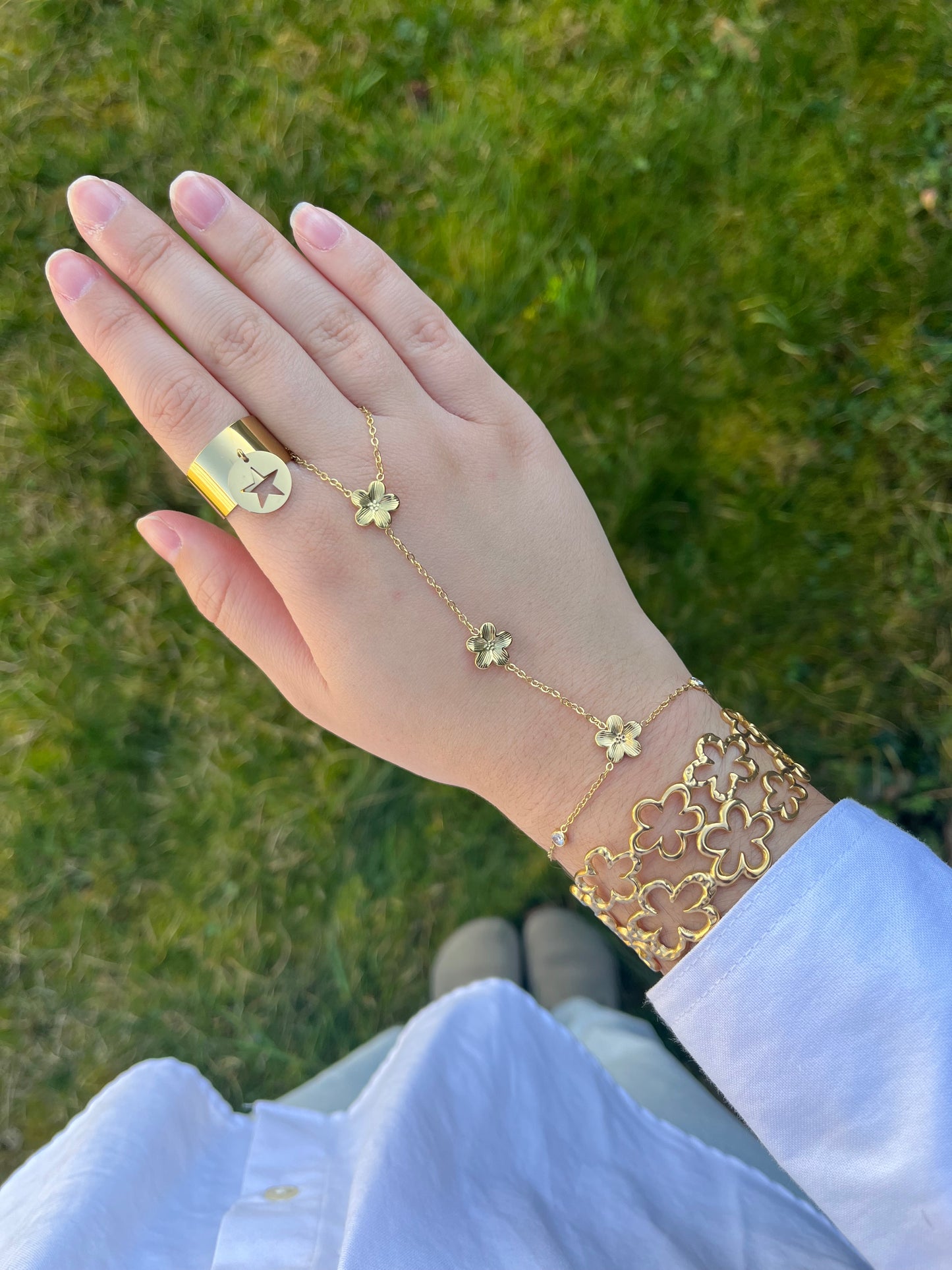 Jonc ROSY acier inoxydable argenté ou doré