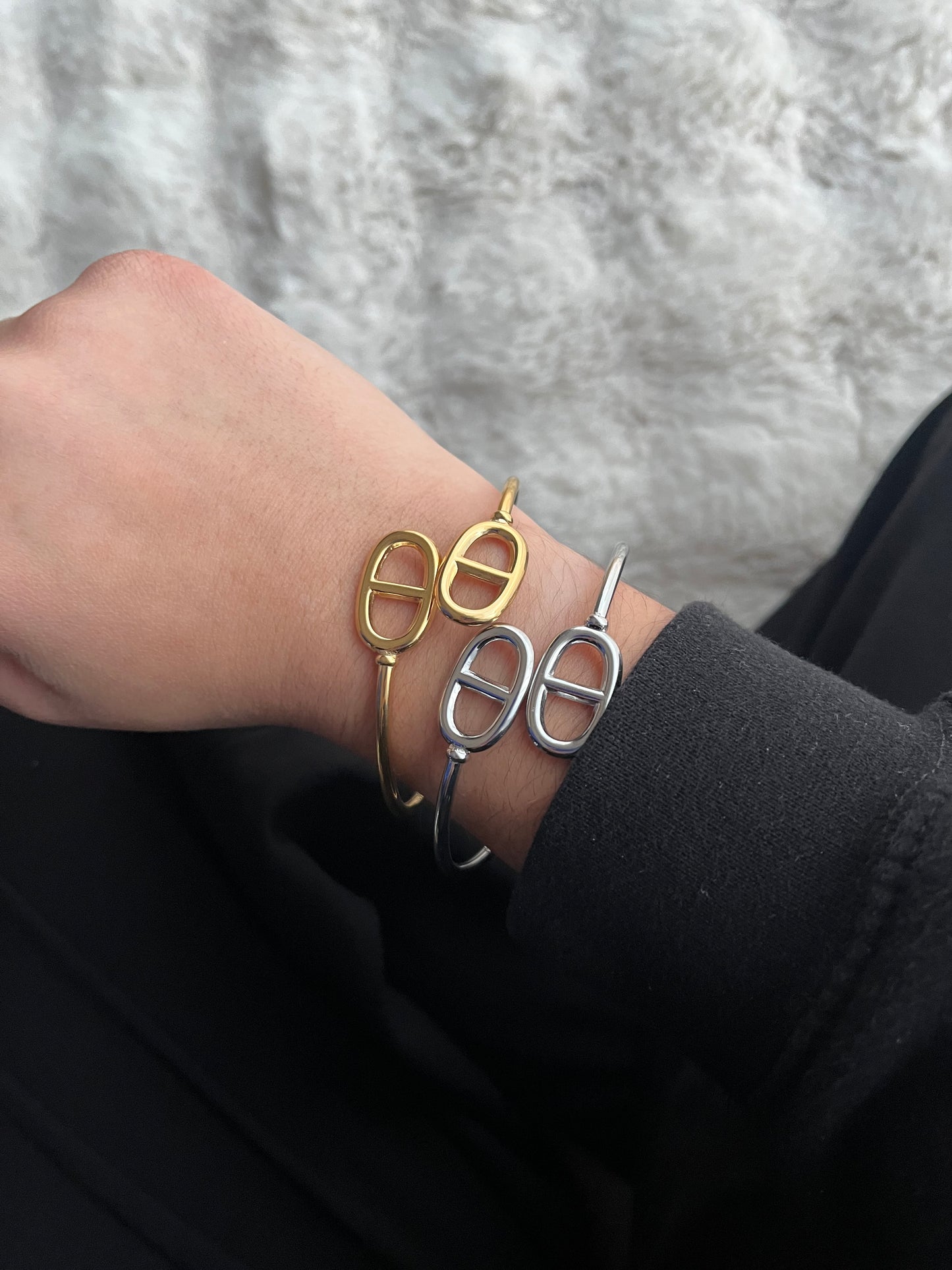 Jonc Faustine acier inoxydable argenté ou doré