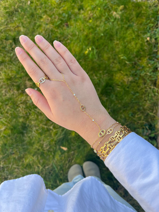 Chaîne de main ENEA acier inoxydable argenté ou doré