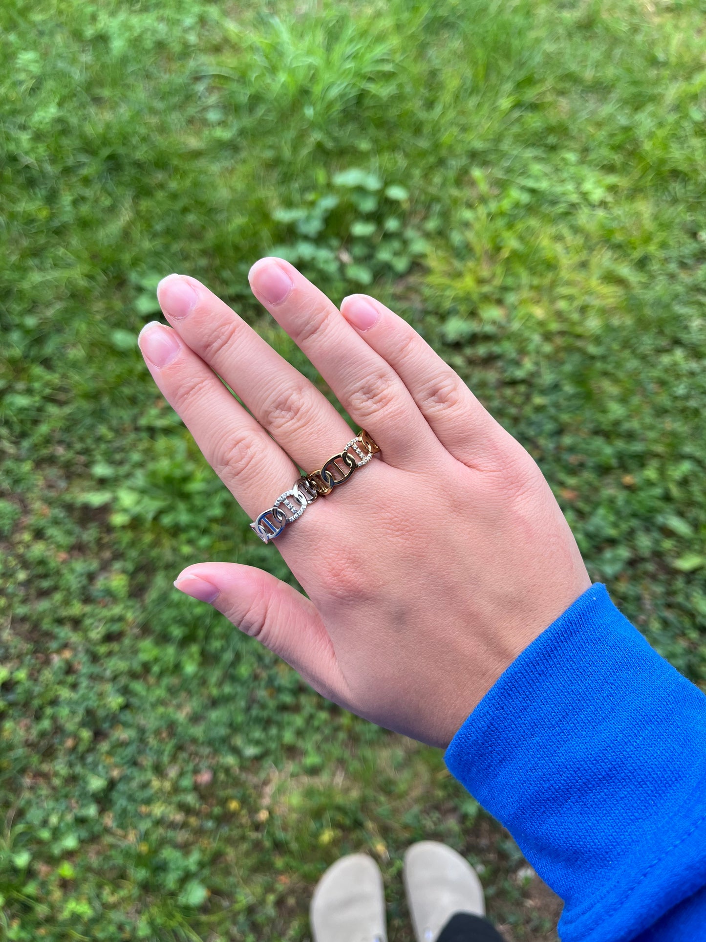Bague ELEONA acier inoxydable argenté ou doré