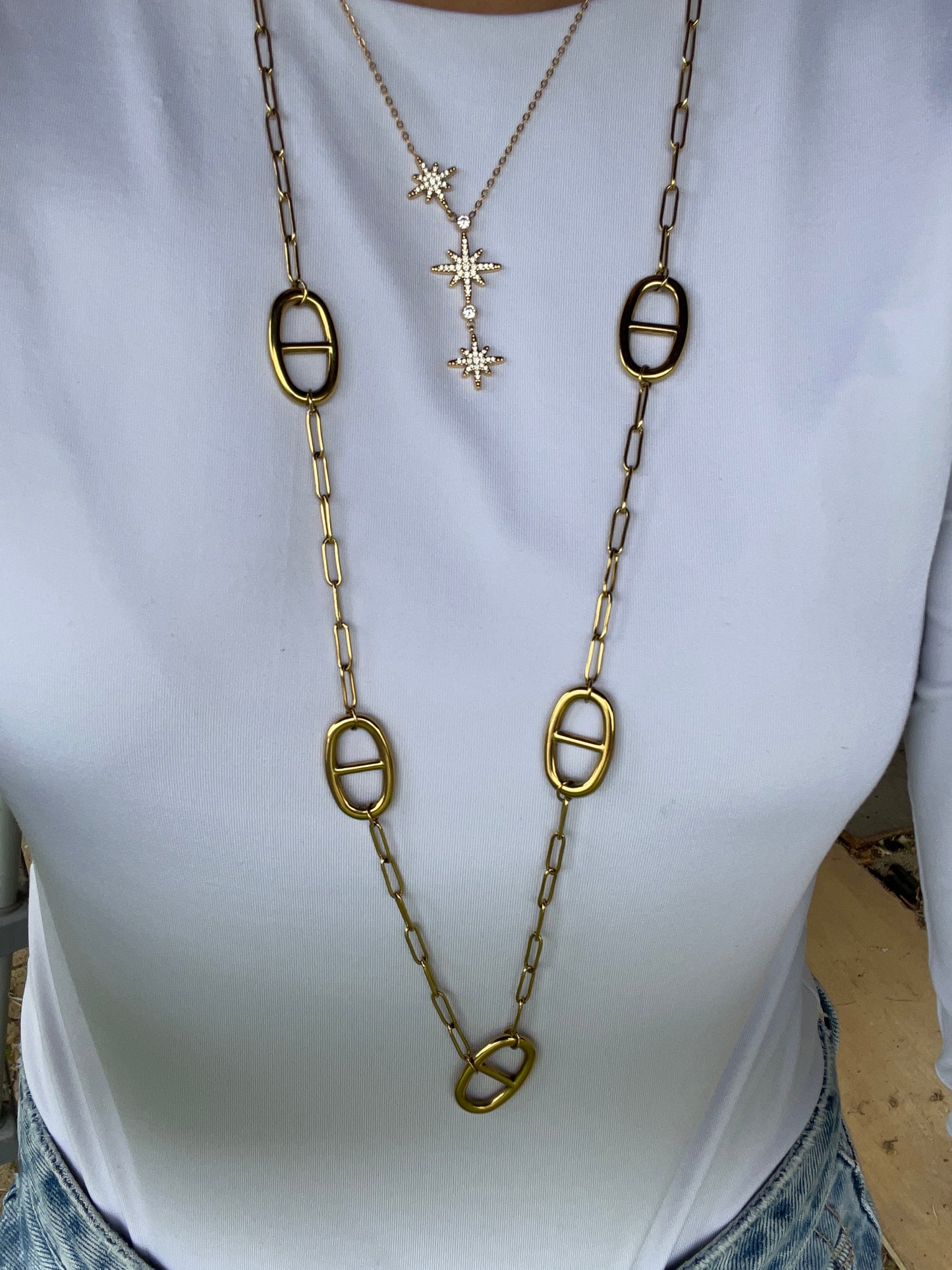 Collier Nena acier inoxydable argenté oh doré