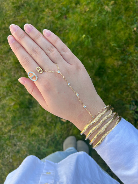 Chaîne de main Alyssa acier inoxydable doré