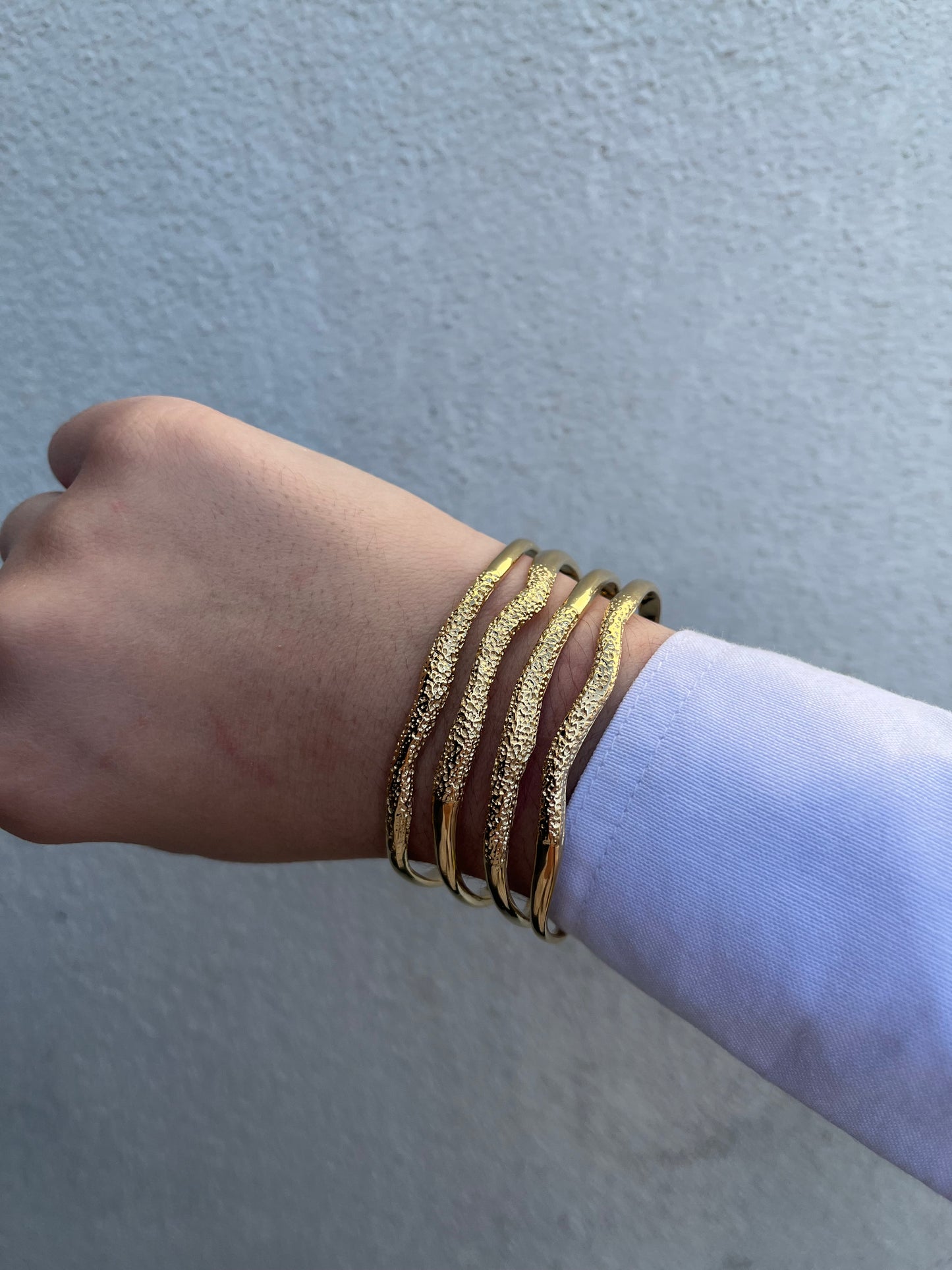 Jonc KYA doré acier inoxydable