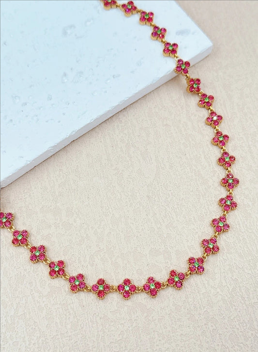 PRECOMMANDE Collier rose et vert au milieu irrésistible