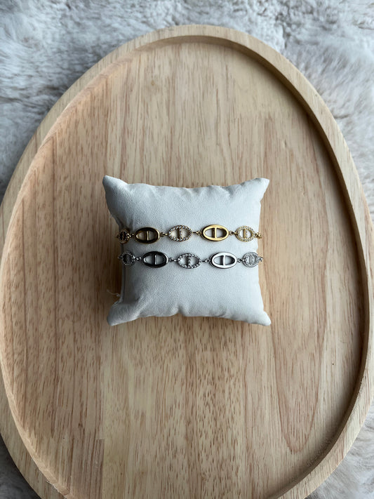 Bracelet Mini Aria strass acier inoxydable argenté ou doré