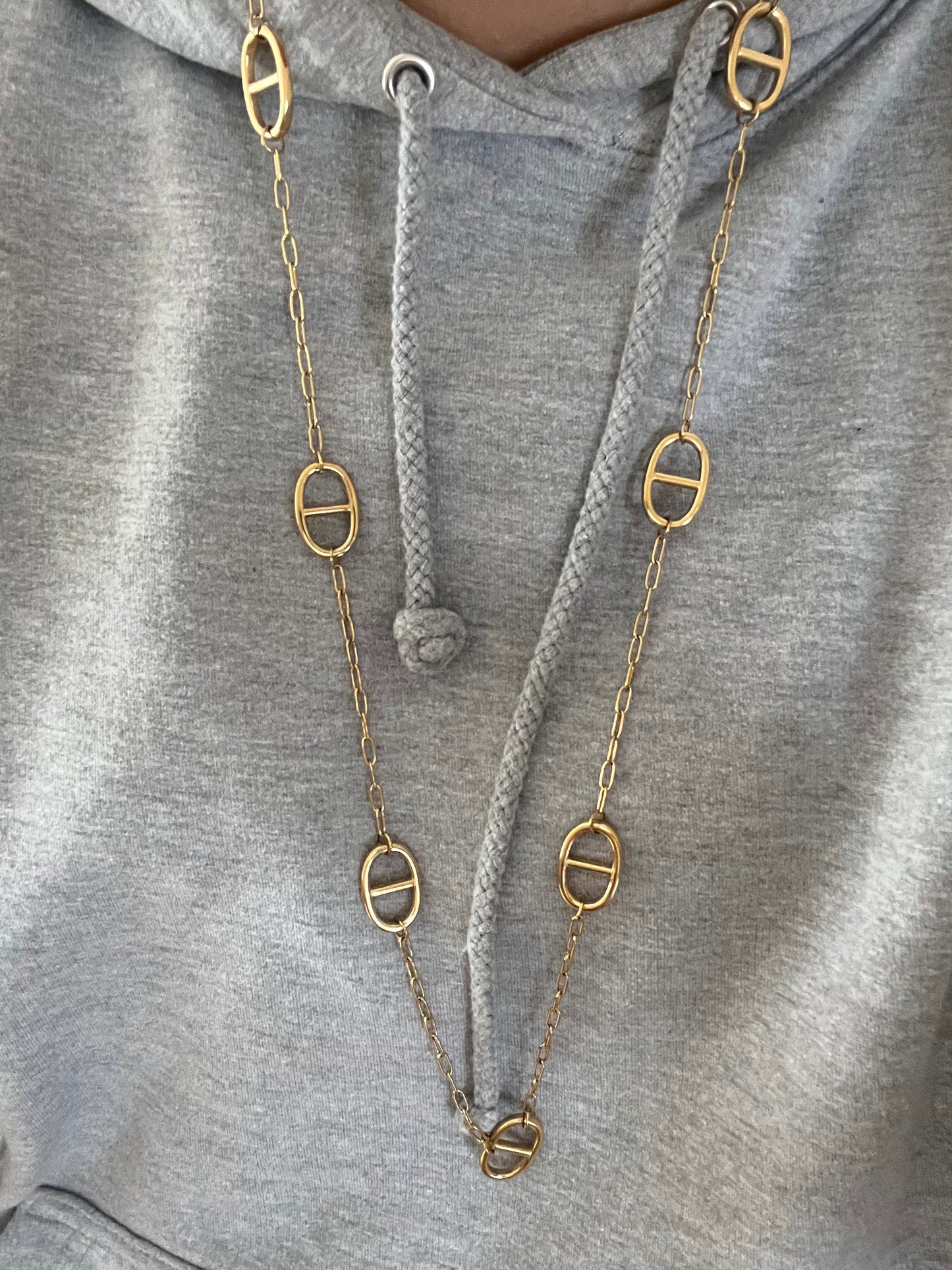 Sautoir LYA acier inoxydable doré