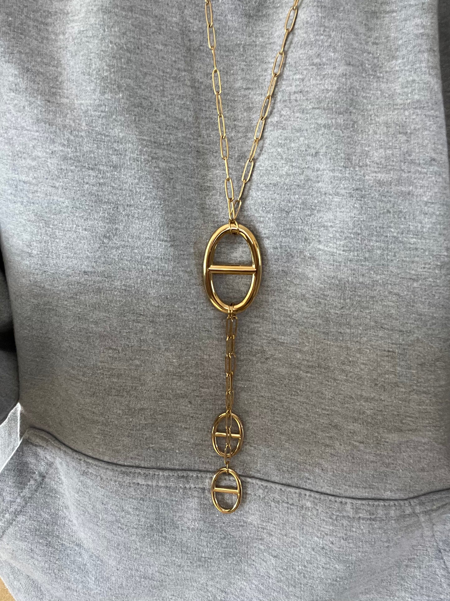 Sautoir HOANA acier inoxydable doré