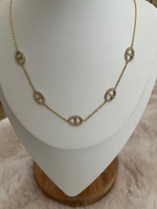 Collier Aria acier inoxydable argenté et doré