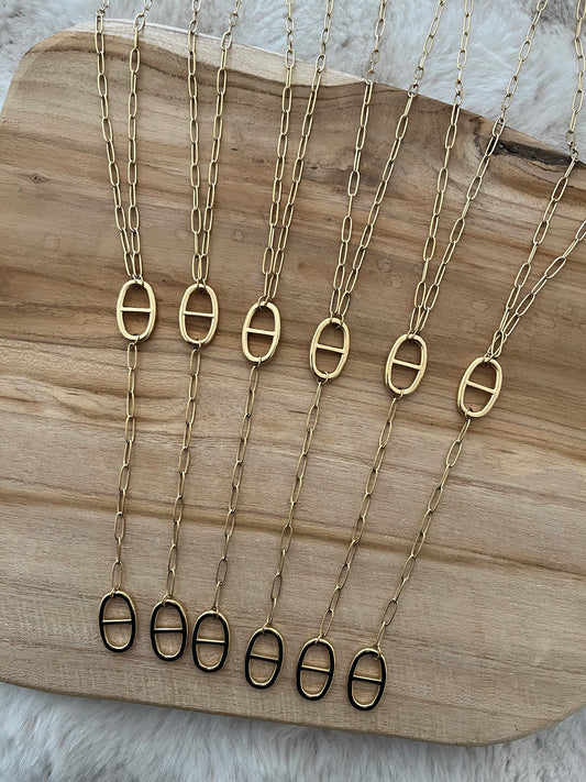 Sautoir AMBRE acier inoxydable argenté ou doré