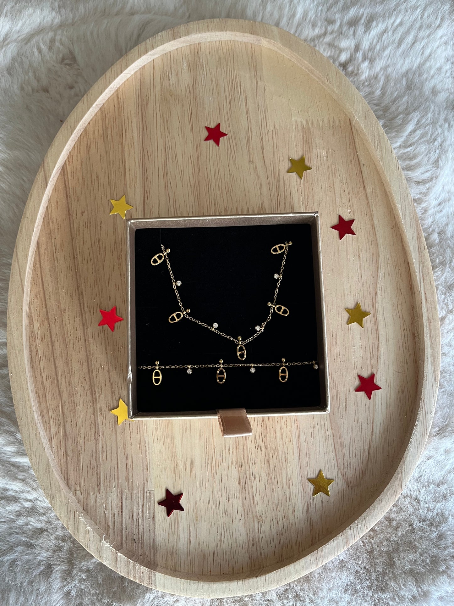 Coffret petite maille marine acier inoxydable argenté ou doré