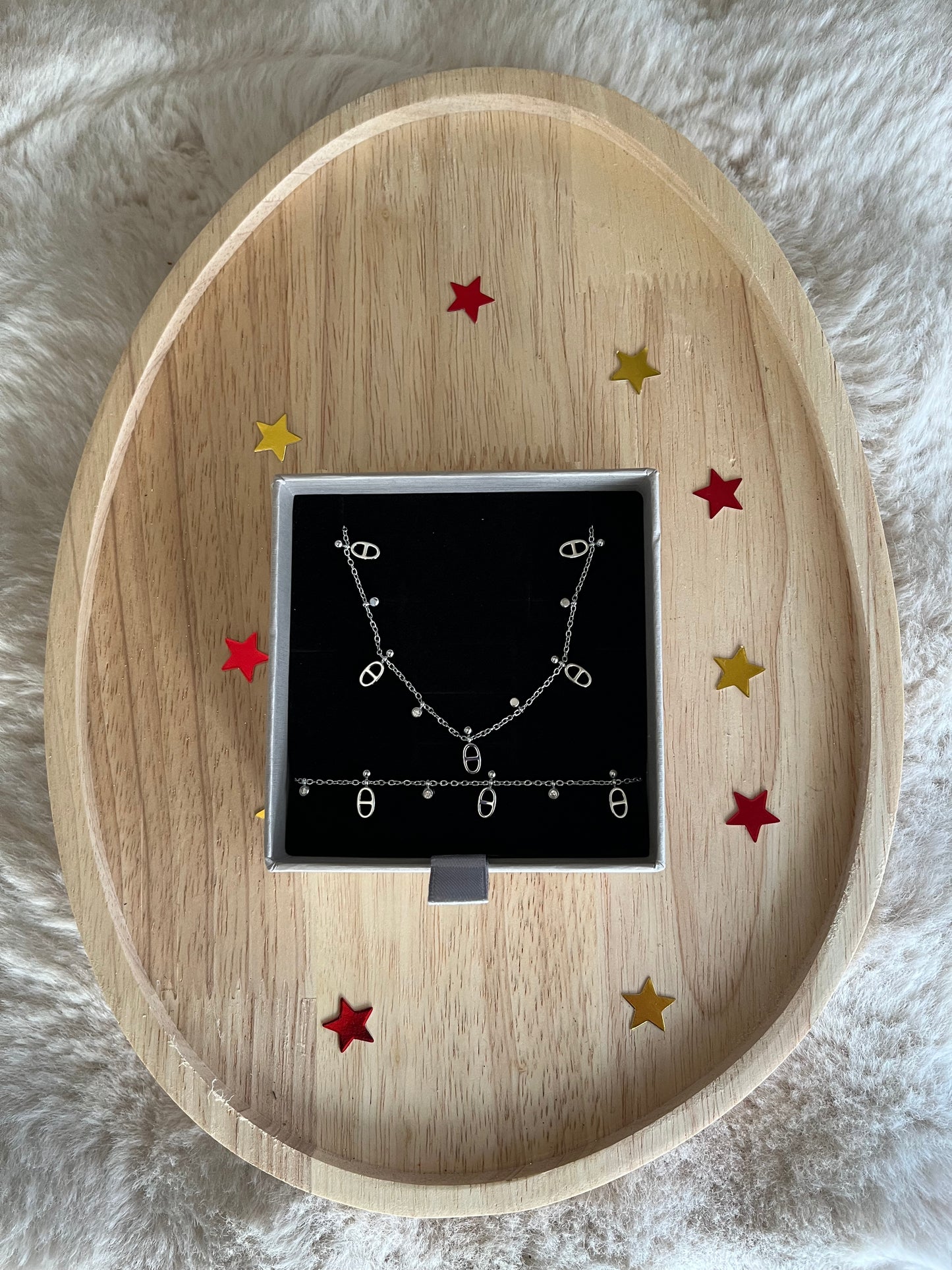 Coffret petite maille marine acier inoxydable argenté ou doré