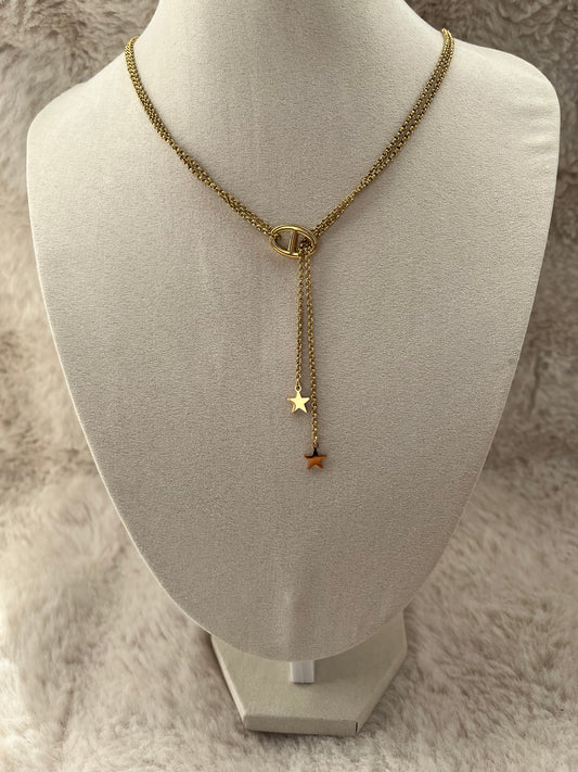 Sautoir Clea acier inoxydable argenté/ doré