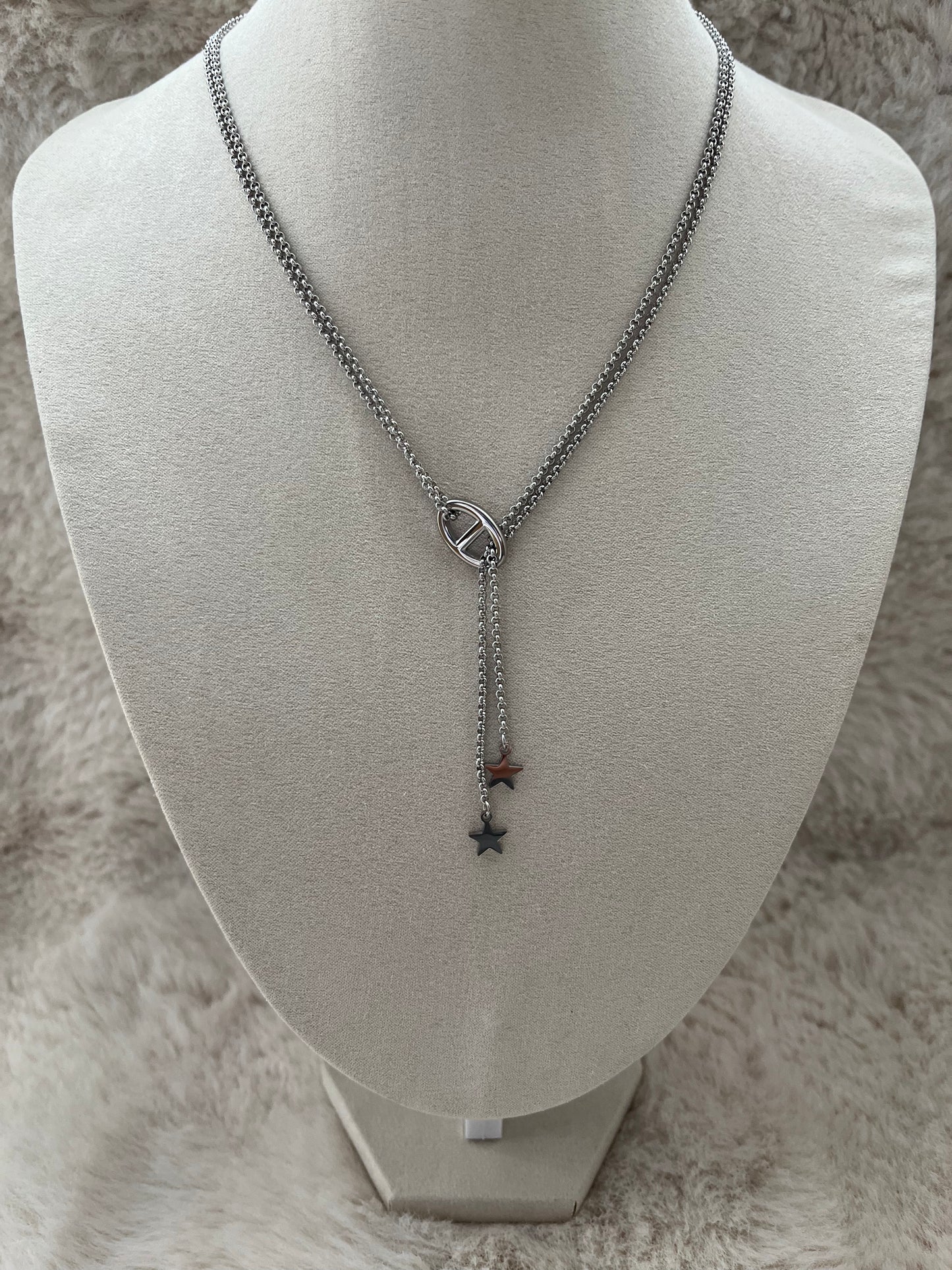 Sautoir Clea acier inoxydable argenté/ doré