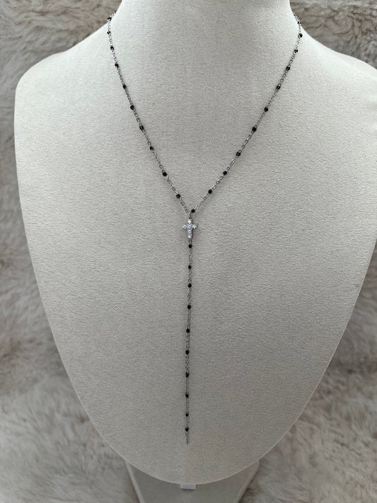 Collier croix strass ( collection limité e) argenté ou doré