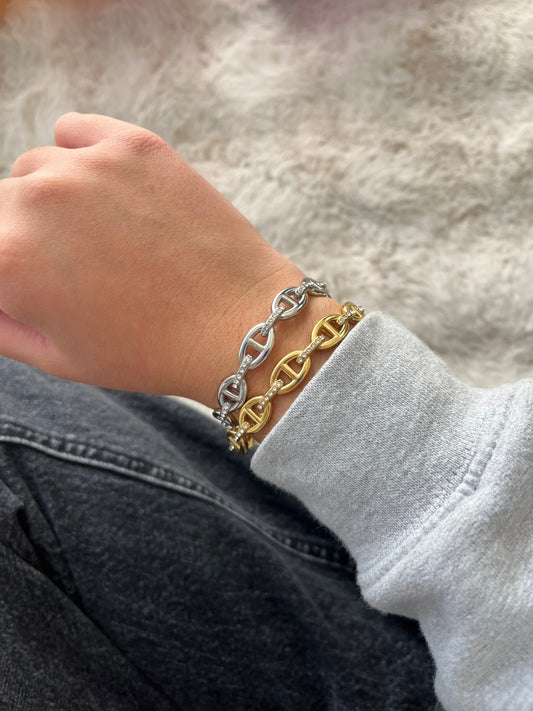 Jonc Océane acier inoxydable argenté ou doré