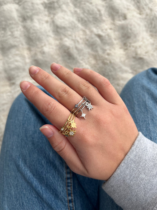 Bague Jeanne acier inoxydable argenté ou doré