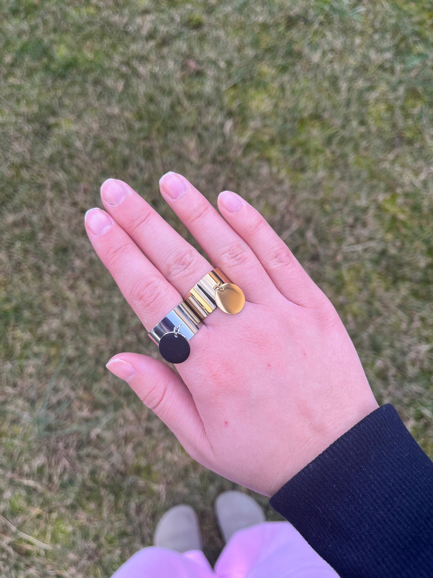 Bague Tea en acier inoxydable argenté et doré