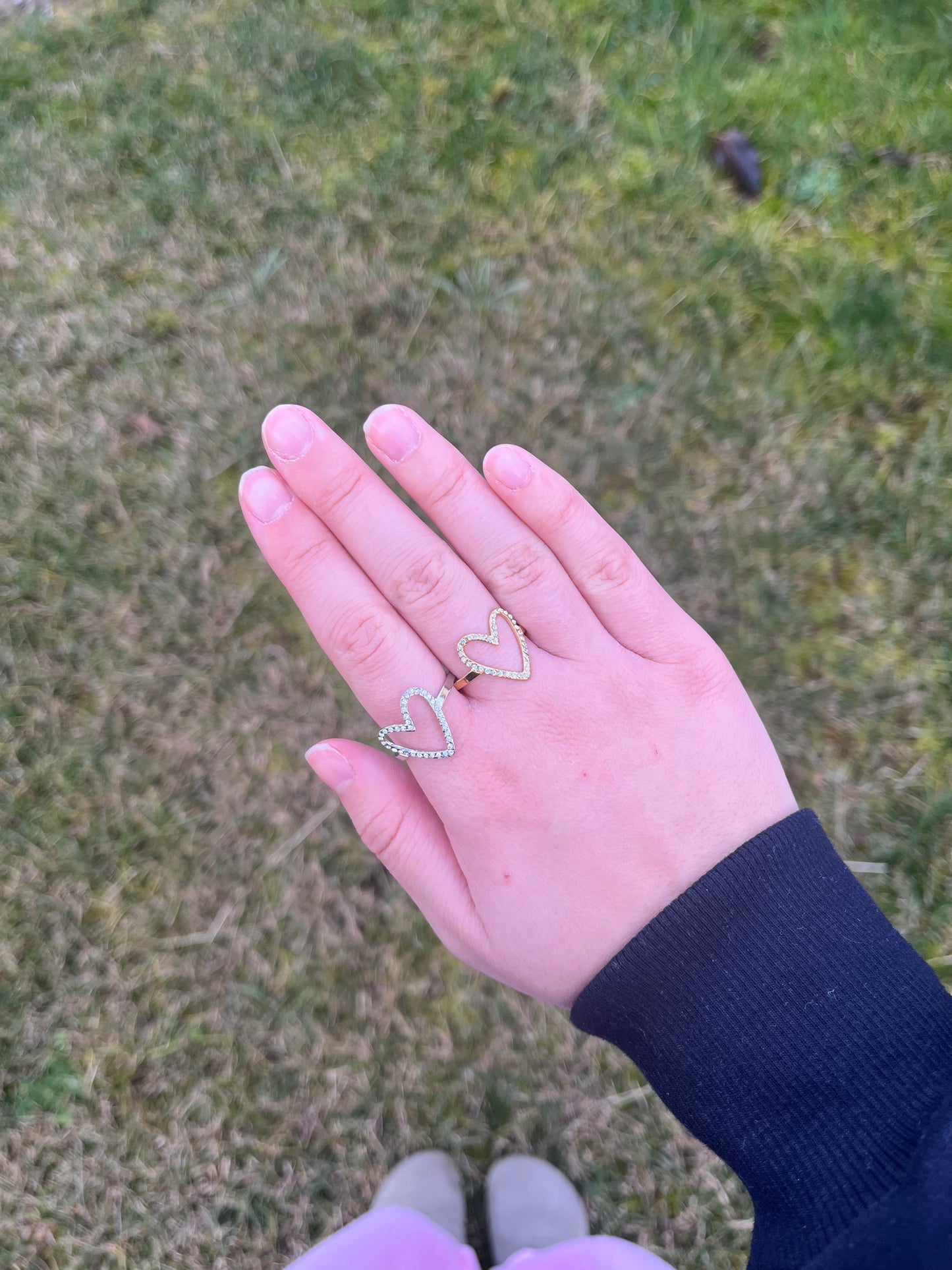 Bague Cœur strass acier inoxydable argenté ou doré