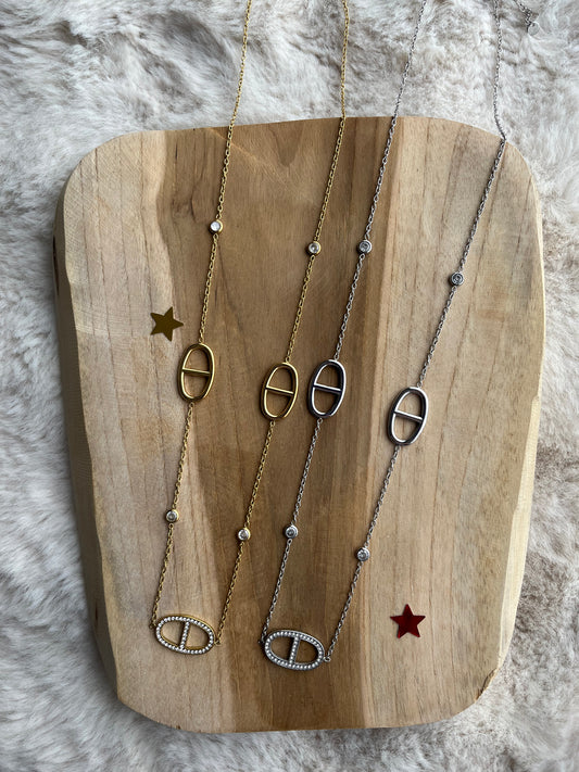 Collier Vahina acier inoxydable argenté ou doré