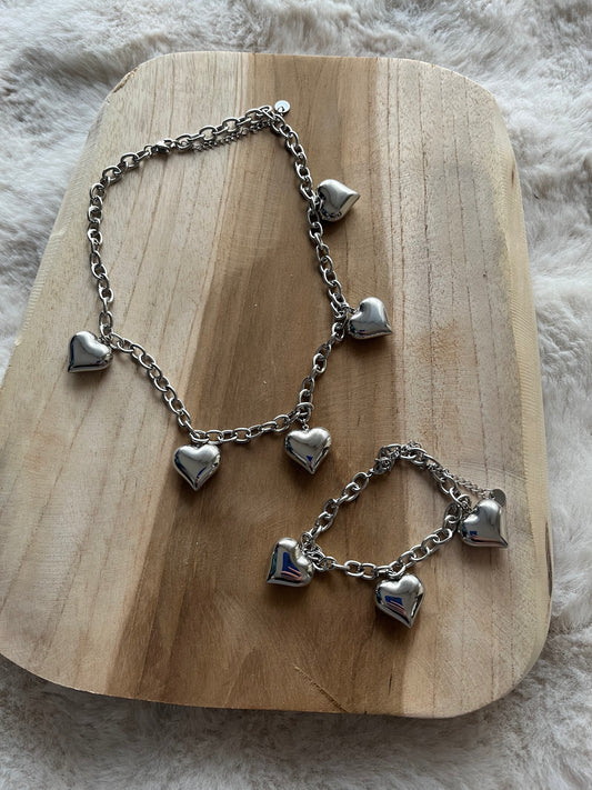 Coffret Coeur charms doré ou argenté