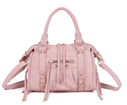 PRECOMMANDE Sac à main suède zip Rose