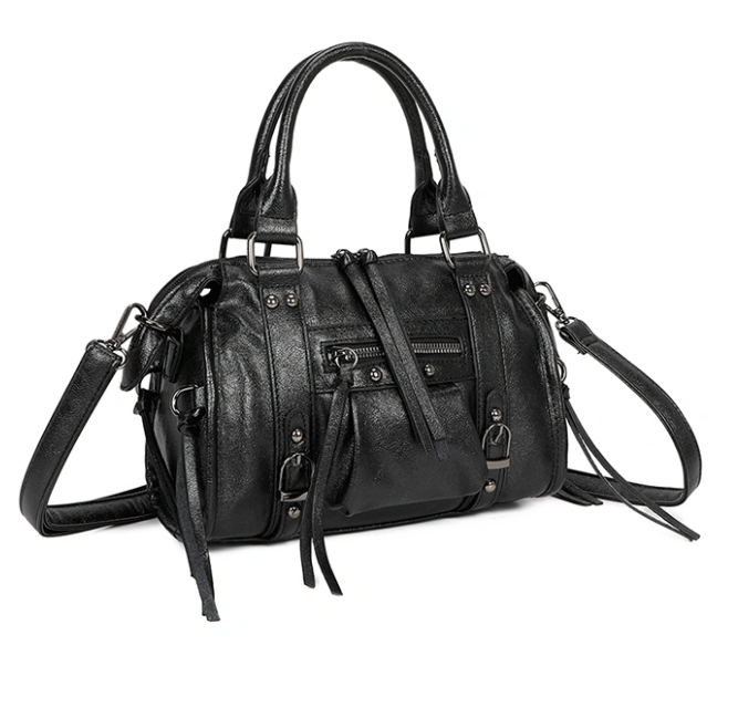 PRECOMMANDE Sac à main métallisé CASSANDRA Noir