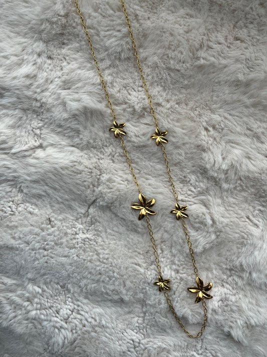 Sautoir FLORE acier inoxydable doré