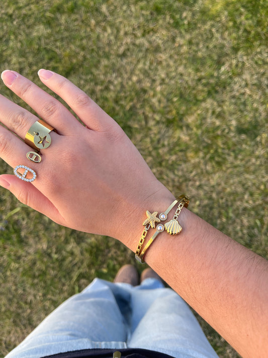 Jonc Lovana doré acier inoxydable