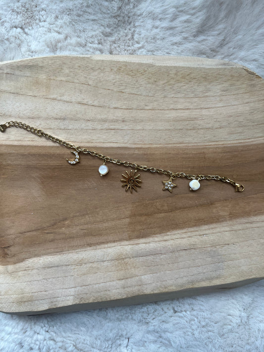 Bracelet CHARMS LUNA acier inoxydable doré