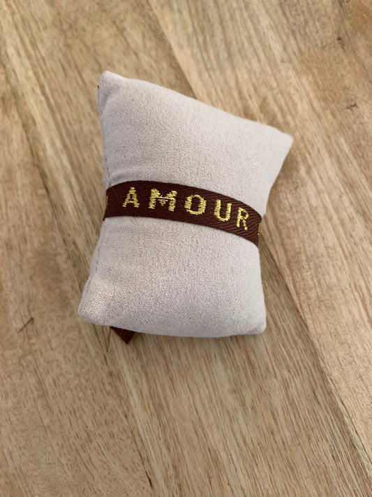 Ruban amour marron doré