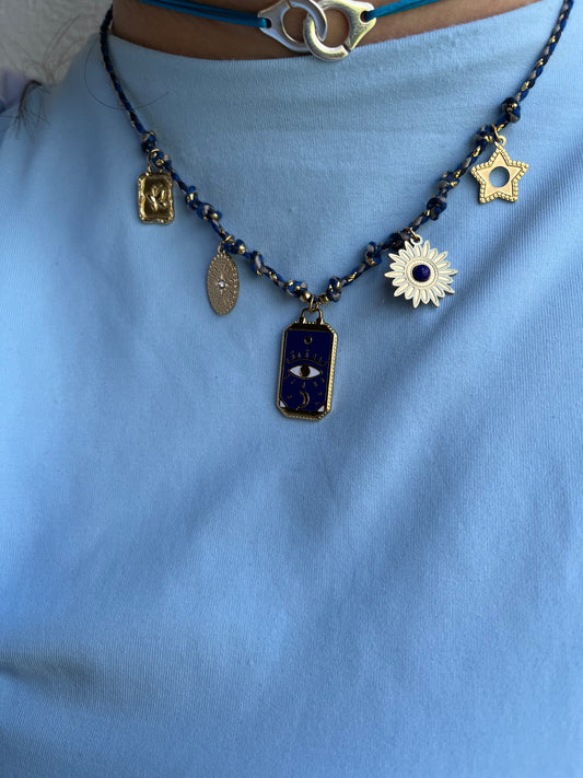 Collier MIA bleu acier inoxydable